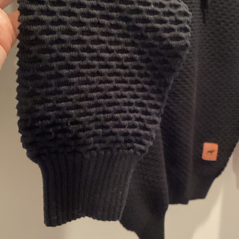 Men's Black Knit Hooded Sweater - Picture 4 of 7